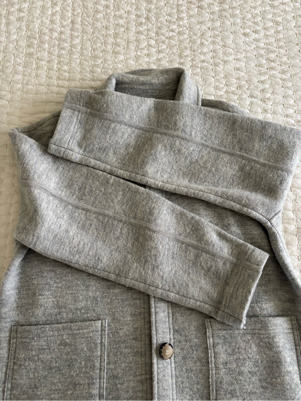Madewell Boiled Wool Sweater Shirt Jacket Medium EUC - Picture 7 of 15
